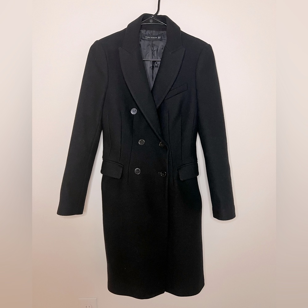 Zara wool blend fitted coat